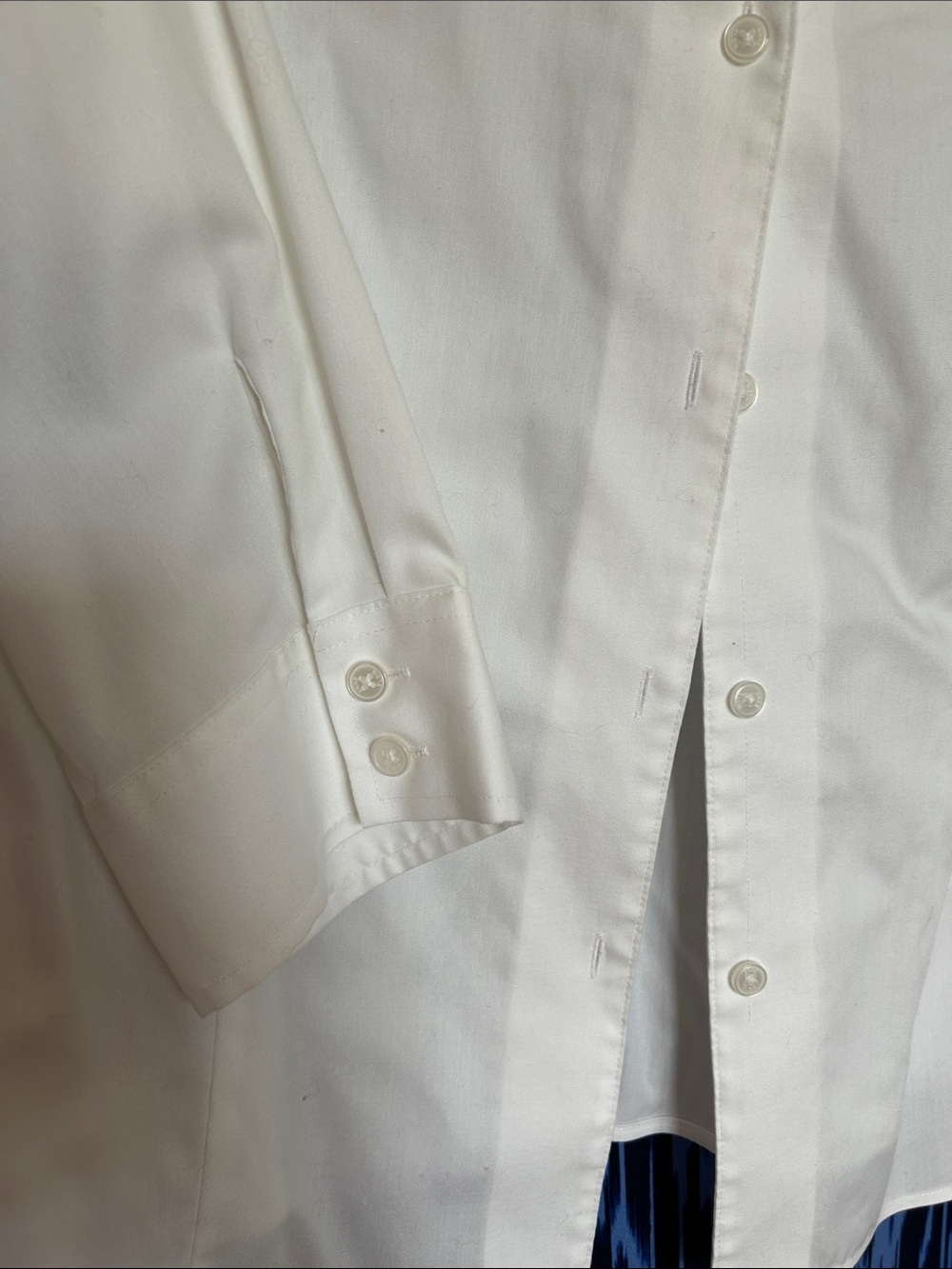 Two Classic White Button-Front Women's Blouses (Set of 2) - Picture 3 of 8